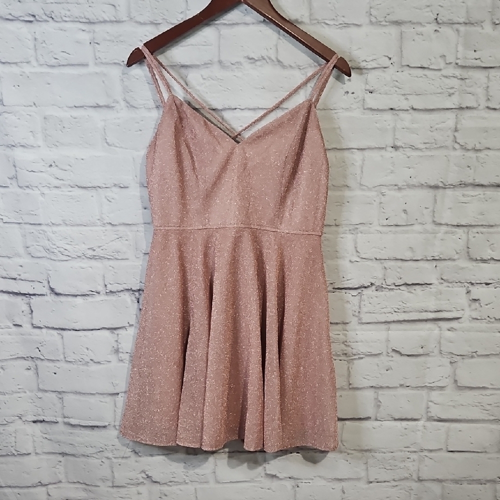 Lulu's Shimmering Blush Mini Dress